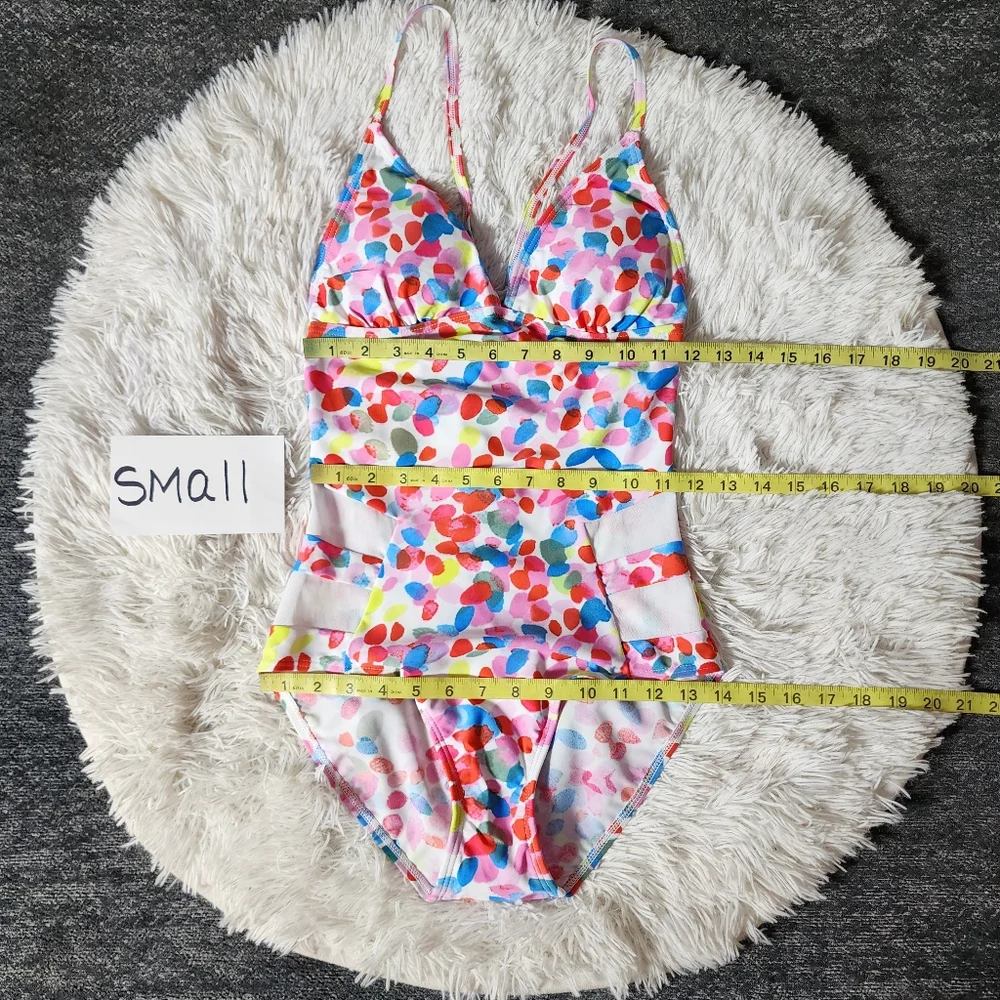 Spotted Retro V-Neck One Piece Bathing Suit - Picture 10 of 14